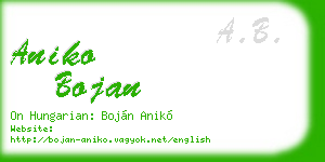 aniko bojan business card